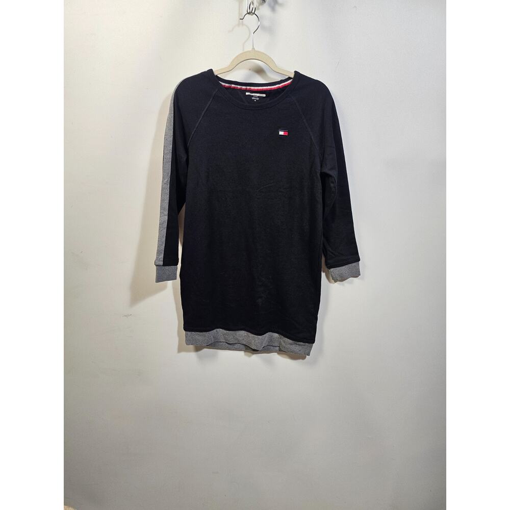 TOMMY HILFIGER Women's Round Neck Pullover Jumper Sweater Black Size M